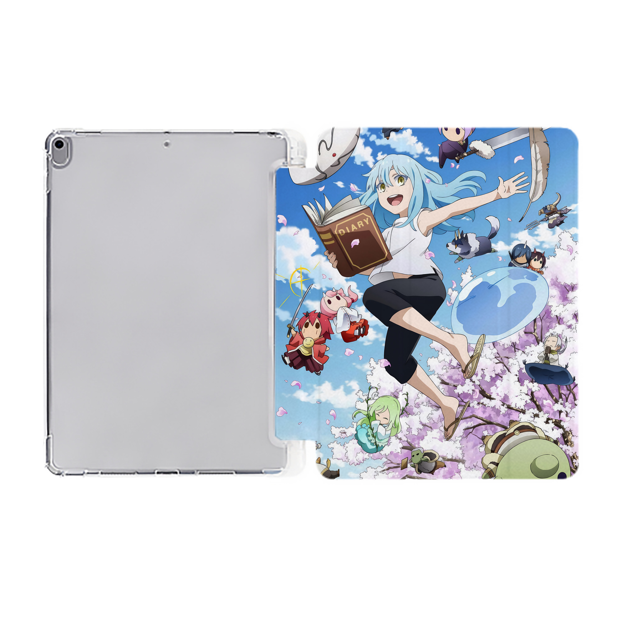（画像用） 転スラ Regarding Reincarnated to Slime IPad ケース ペン収納付き 三つ折りスタンド PUレザー×シリコン 対応機種9.5/10.5/10.9インチ